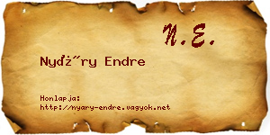 Nyáry Endre névjegykártya